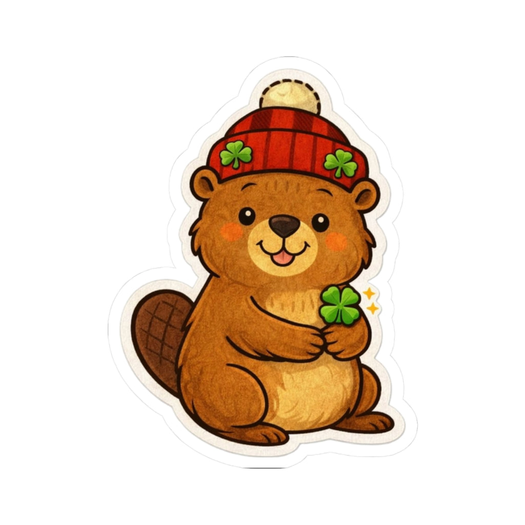 Canadian Lucky Clover Beaver — Premium Vinyl Decal