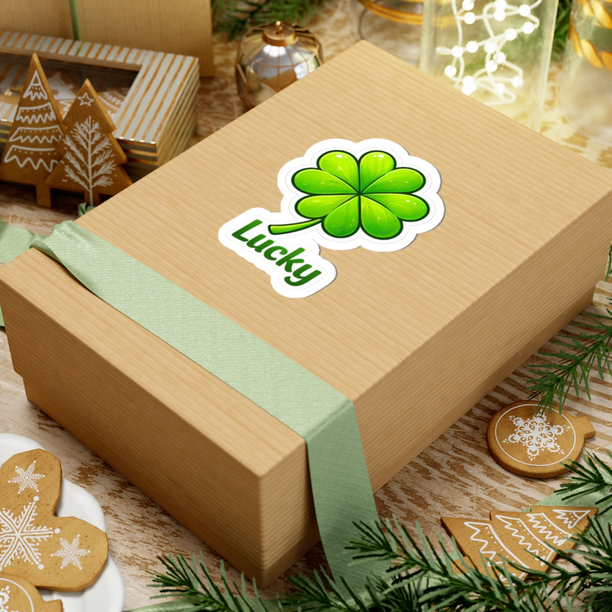 Lucky Four-Leaf Clover Kiss-Cut Sticker