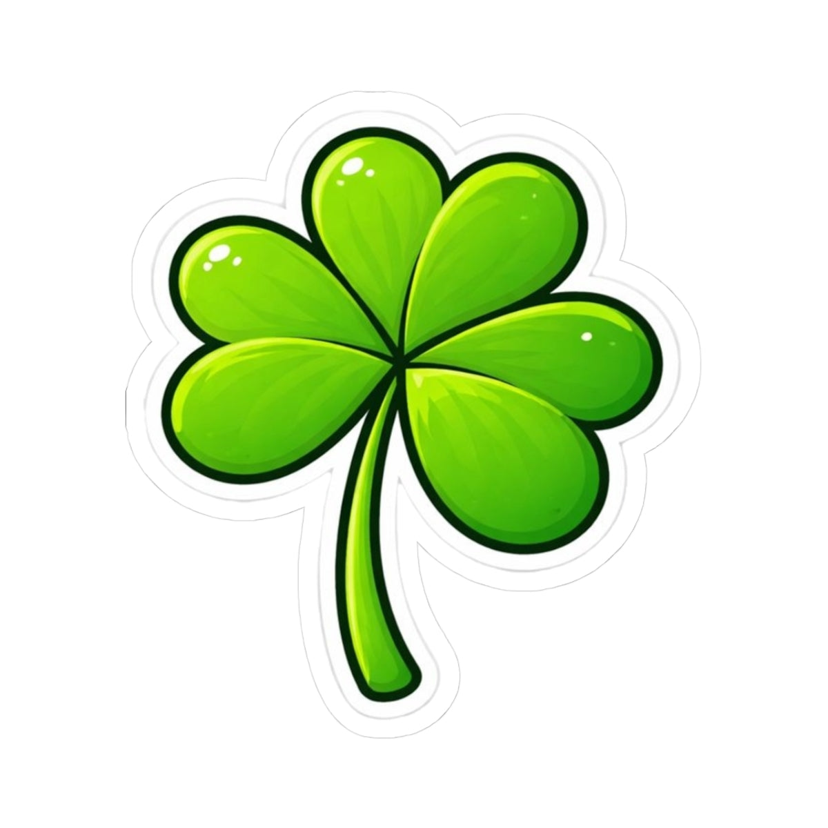Lucky Four-Leaf Clover Sticker — St. Patrick’s Day Kiss-Cut Vinyl Sticker