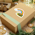 Pot of Gold Rainbow Sticker — St. Patrick's Day Kiss-Cut Decal