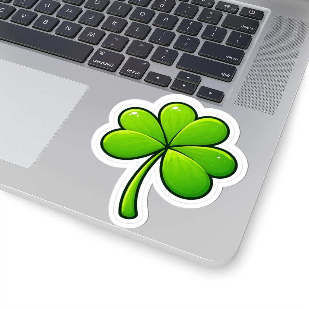 Lucky Four-Leaf Clover Sticker — St. Patrick’s Day Kiss-Cut Vinyl Sticker