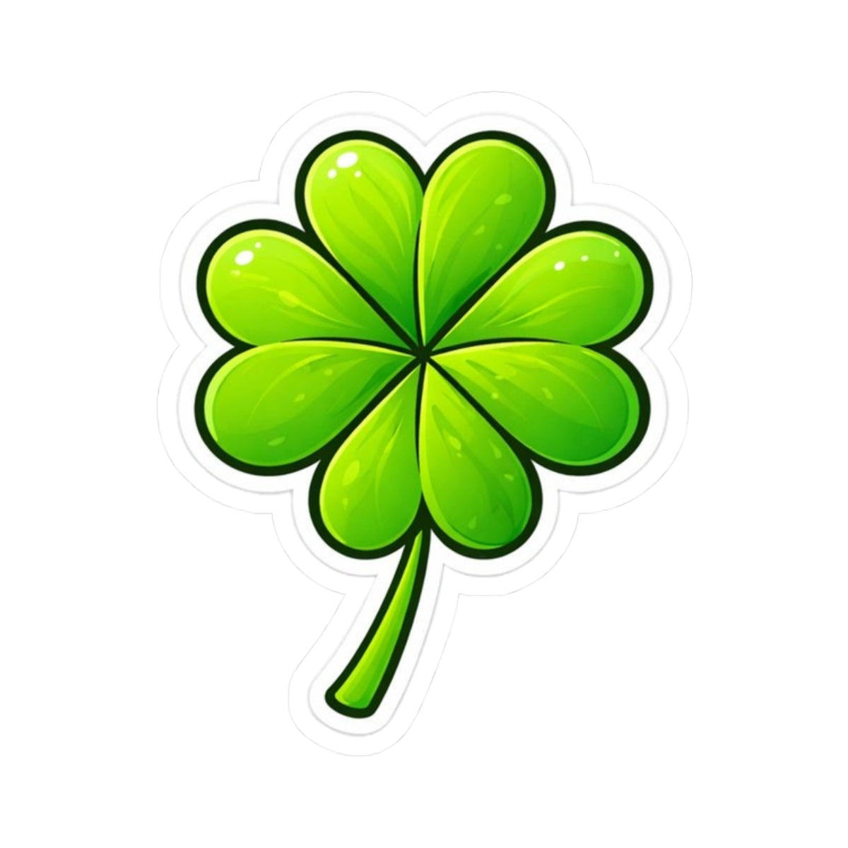 Lucky Four-Leaf Clover Kiss-Cut Sticker — St. Patrick’s Day Decal