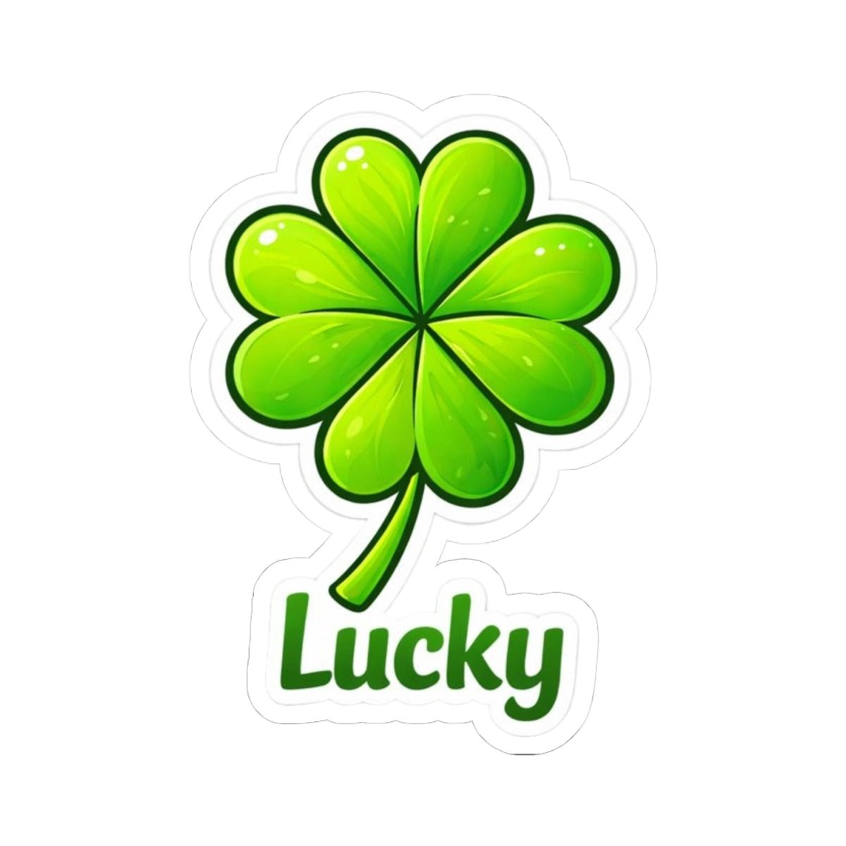 Lucky Four-Leaf Clover Kiss-Cut Sticker