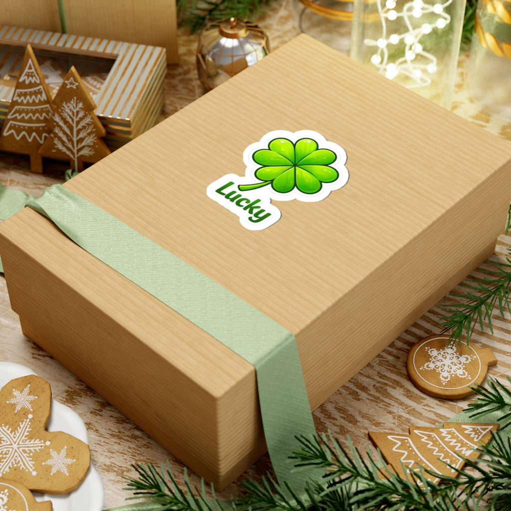 Lucky Four-Leaf Clover Kiss-Cut Sticker