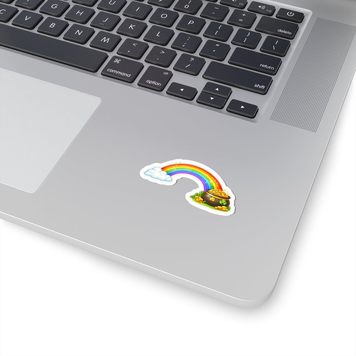 Rainbow to Pot of Gold Sticker — St. Patrick's Day Kiss-Cut Laptop Decal