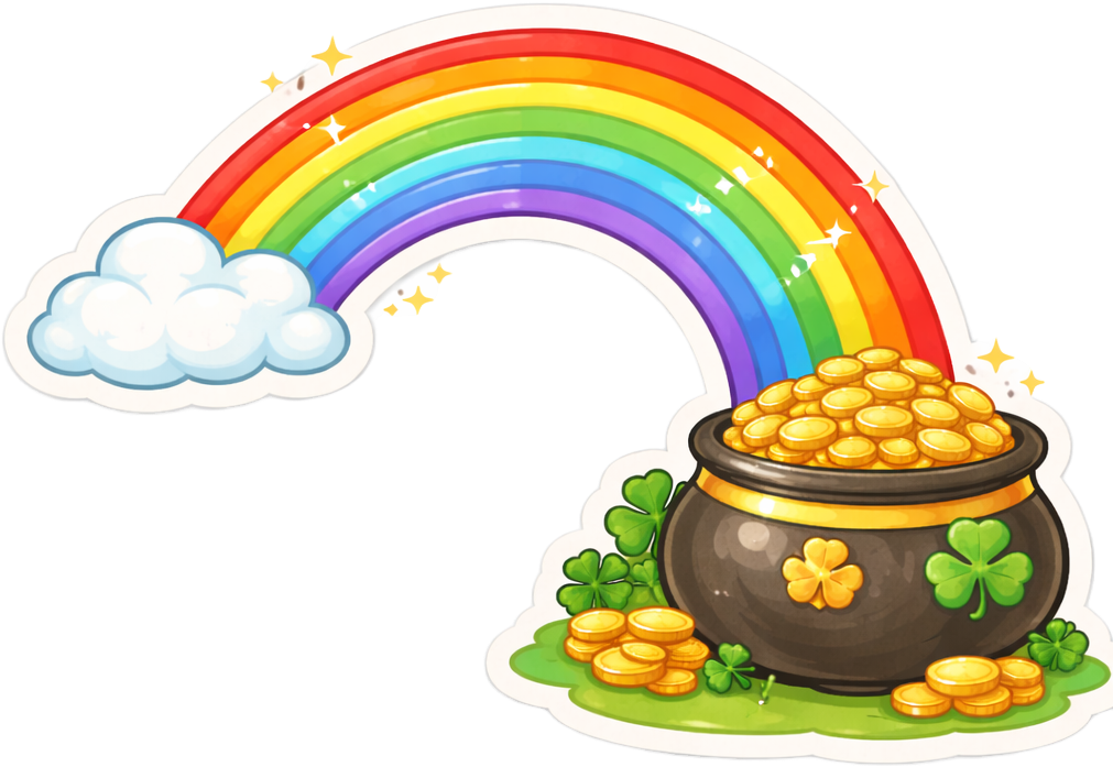 Rainbow & Gold — Premium Vinyl Decal